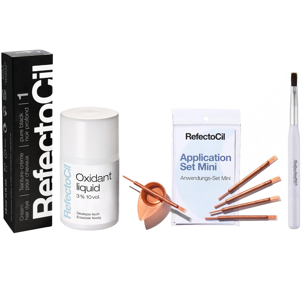 Refectocil N° 1 Noir Pur — couleur noire intense adaptée aux cheveux foncés, effet naturel.