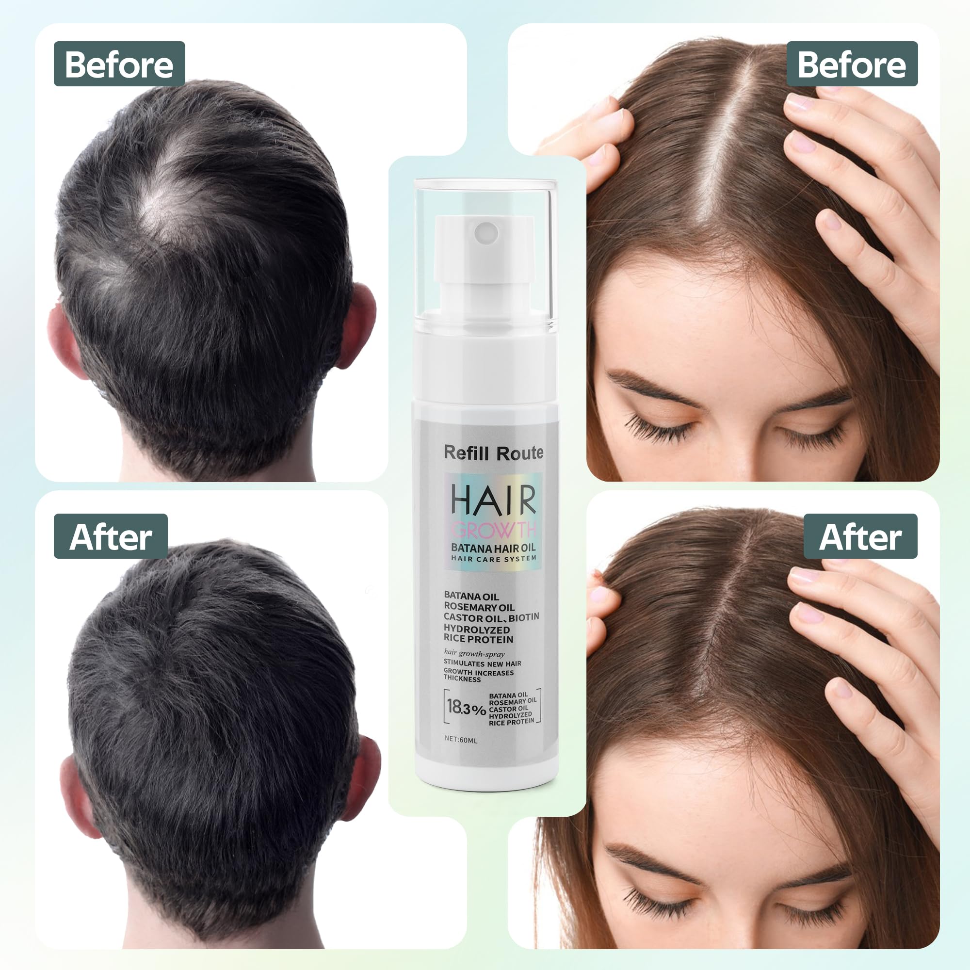 Refill Route spray Batana et romarin pour cheveux résistants