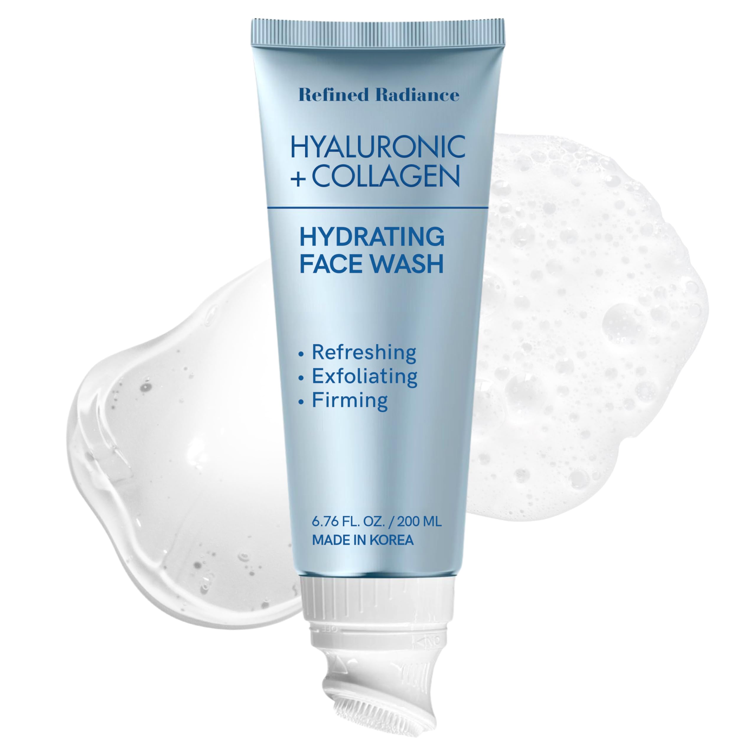 Refined Radiance – Bouteille nettoyant visage hydratant pour peau sensible.