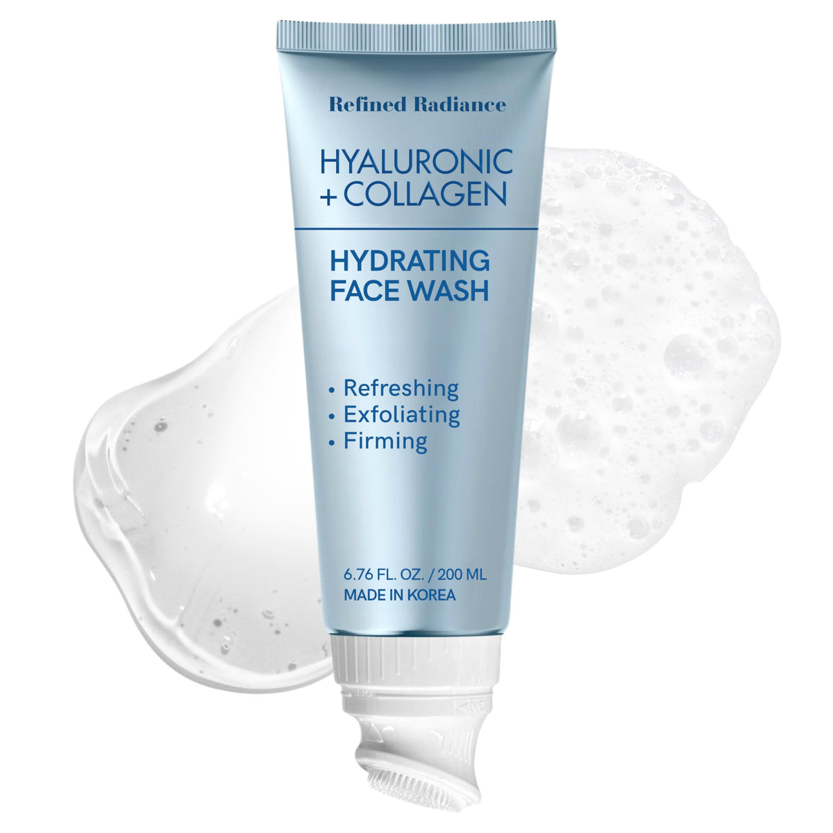 Refined Radiance – Bouteille nettoyant visage hydratant pour peau sensible.