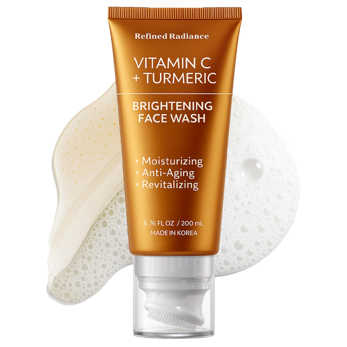 Refined Radiance – Flacon du nettoyant visage vitamine C et curcuma pour éclairer le teint.