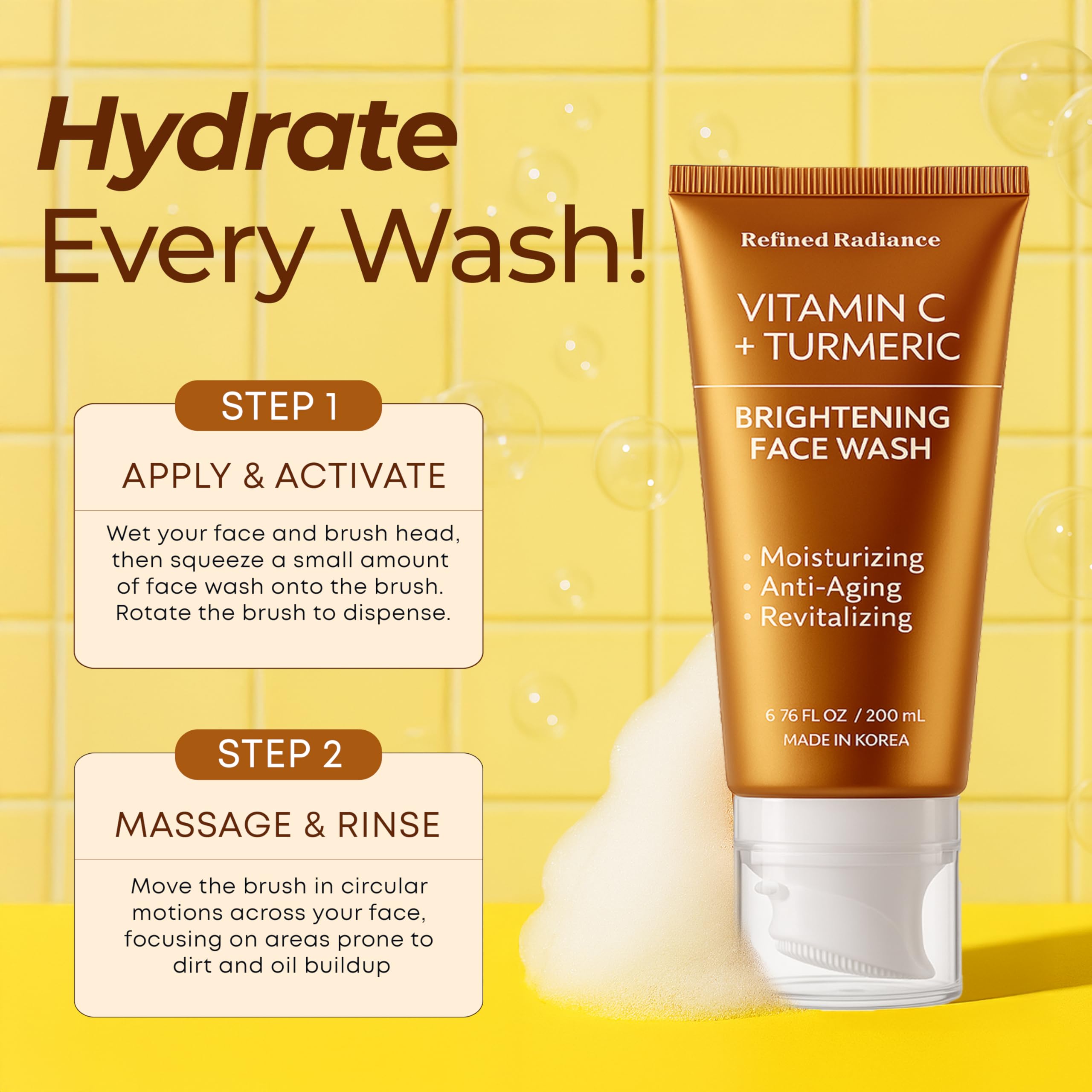 Refined Radiance – Teint visiblement plus lumineux après lavage quotidien.