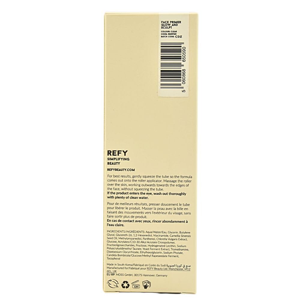 REFY Glow and Sculpt, hydratation prolongée grâce à la Glycérine sans effet collant.