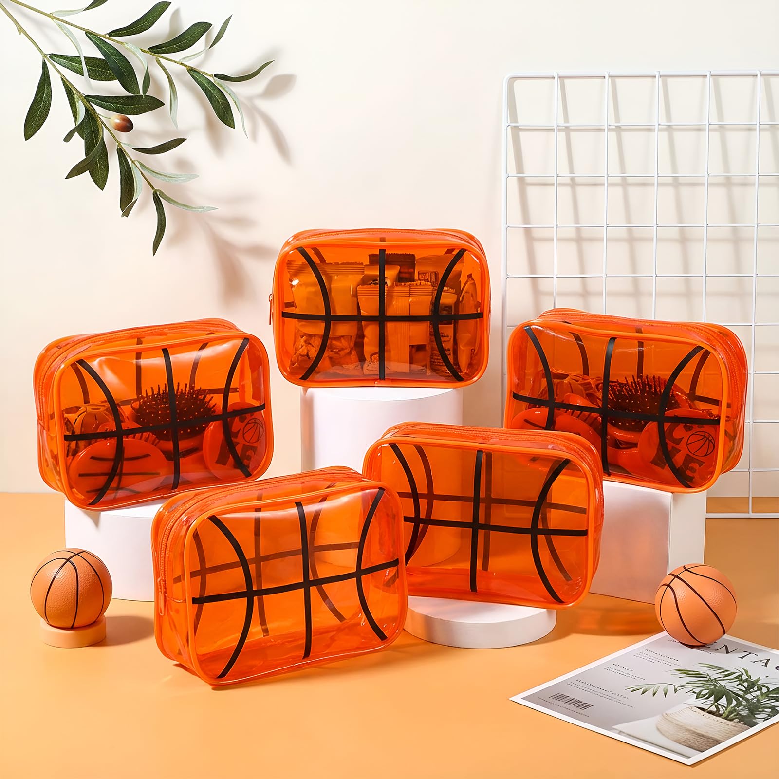 Reginary etui rangement basket-ball transparente à fermeture-éclair : pratique et polyvalent.