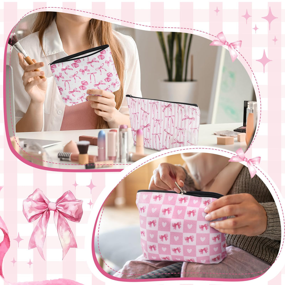 Pochette coquette Reginary rose, fermeture éclair sécurisée pour voyages.