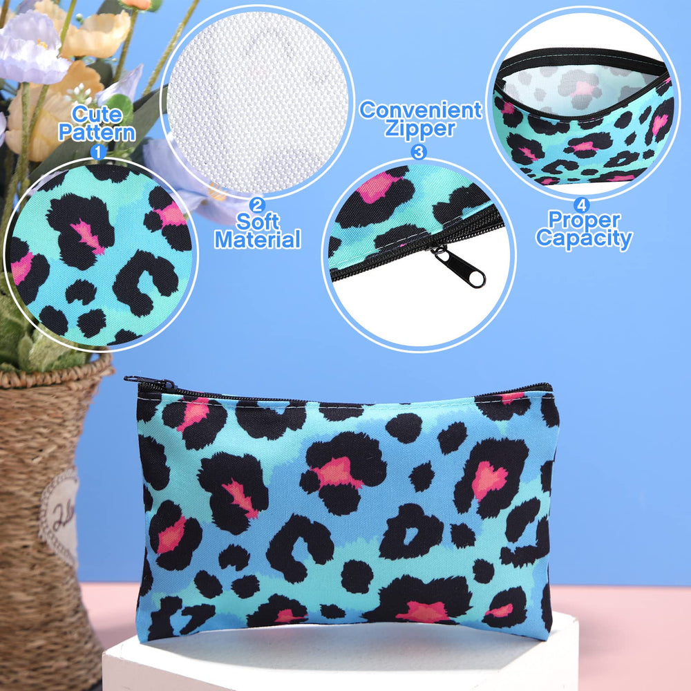 Pochette Reginary Léopard: motif coloré pour organiser maquillage et articles de toilette.