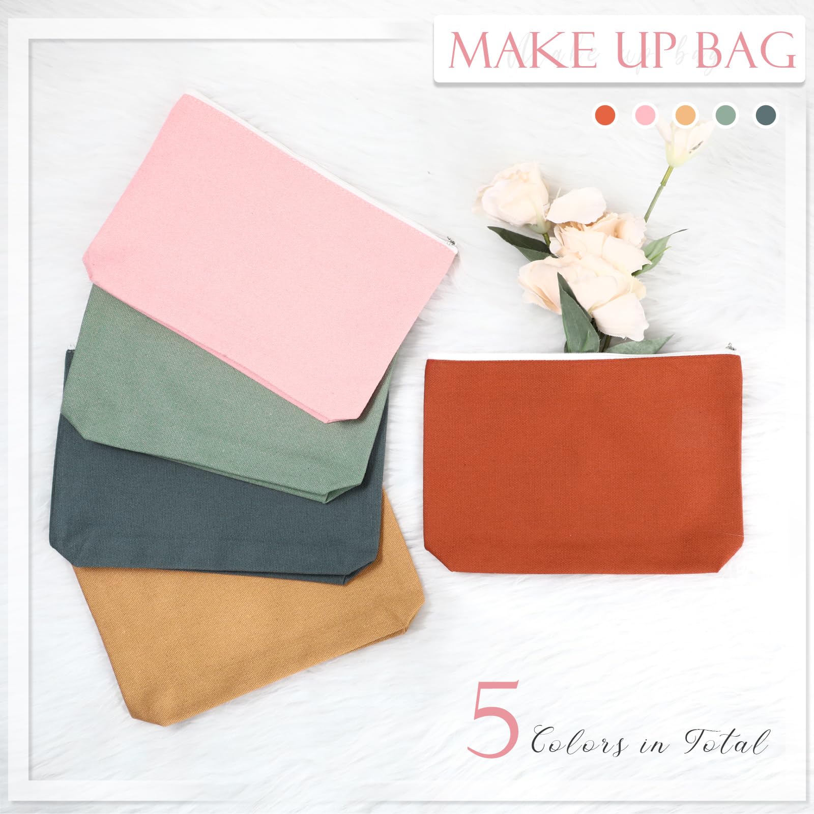 Reginary sac maquillage multicolore avec fermeture lisse et accès rapide
