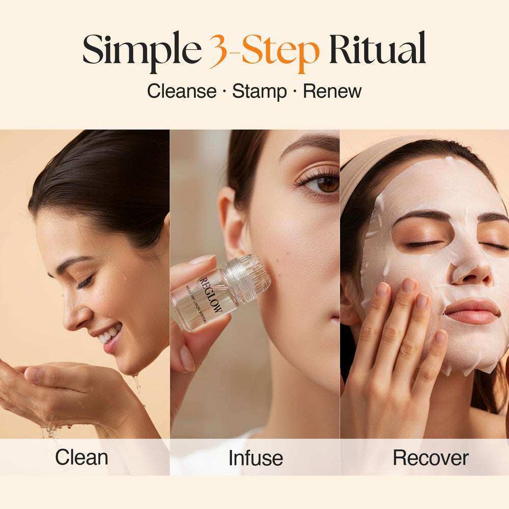 Ensemble de soins ReGlow visage pour une synergie optimale.