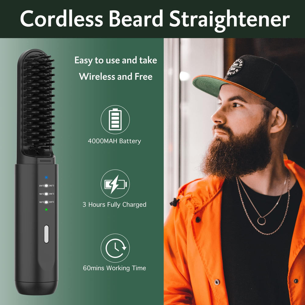 REHOYO lisseur barbe sans fil efficace sans câble pour voyages