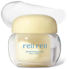 Crème riz-or énergie de reii reii dans sa bouteille, hydratation luxueuse.