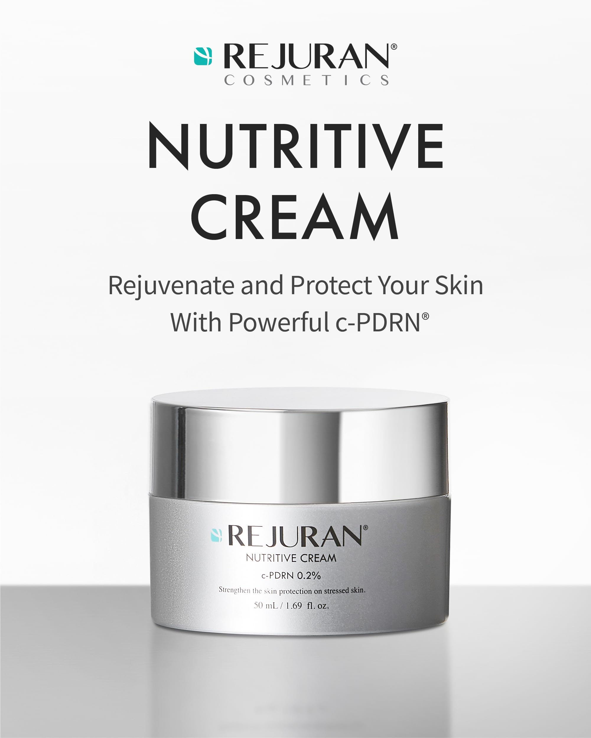 Texture satinée de la Crème Nutritive REJURAN sur la peau.