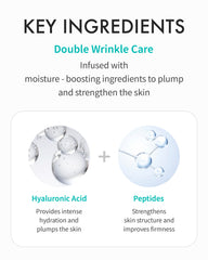 Formule hyaluronique et peptides REJURAN, amélioration de l’élasticité autour des yeux.