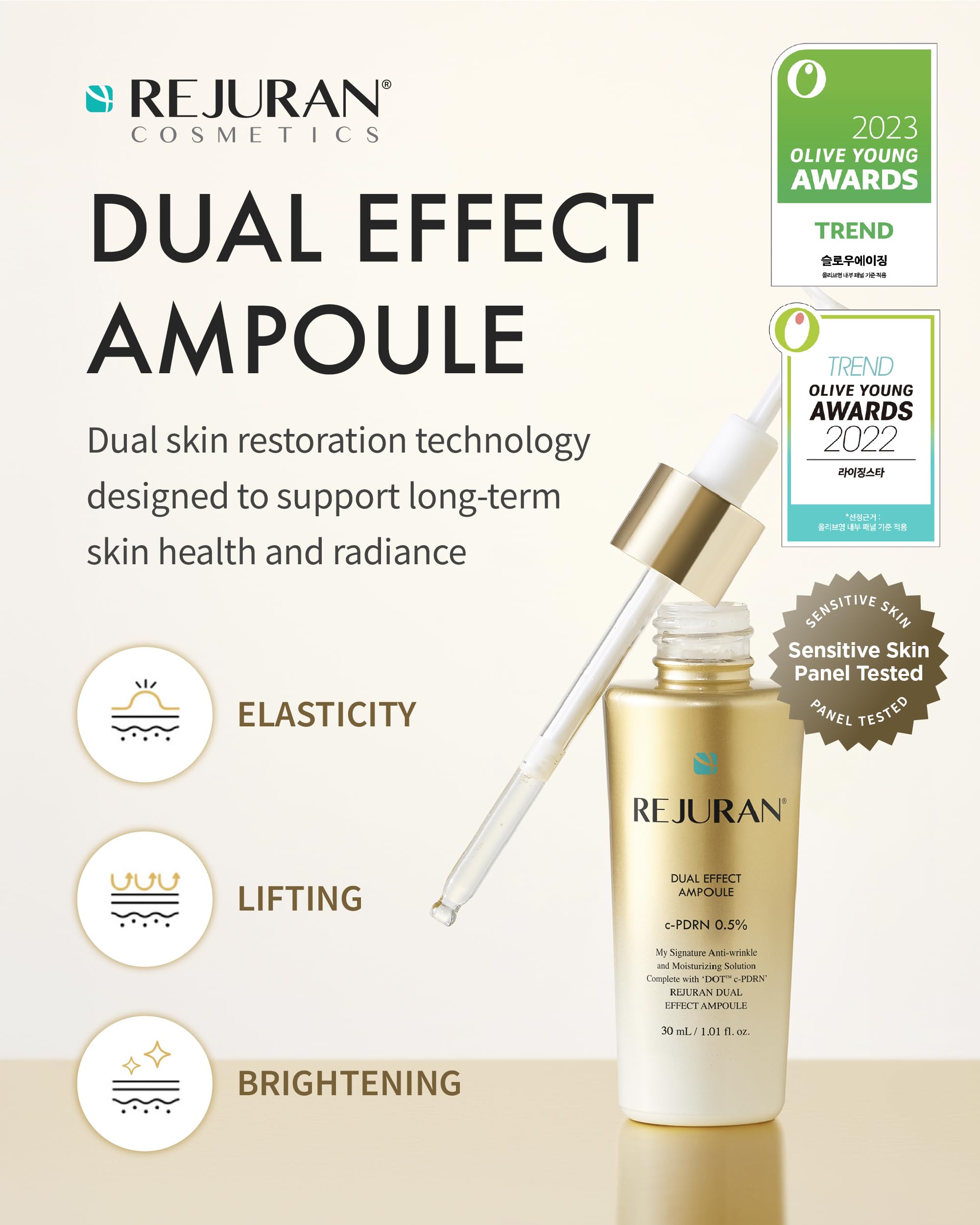 REJURAN Dual Effect Ampoule texture légère : application rapide et absorption douce