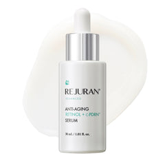 REJURAN Sérum anti-âge en bouteille, potentiel raffermissant et lumineux.
