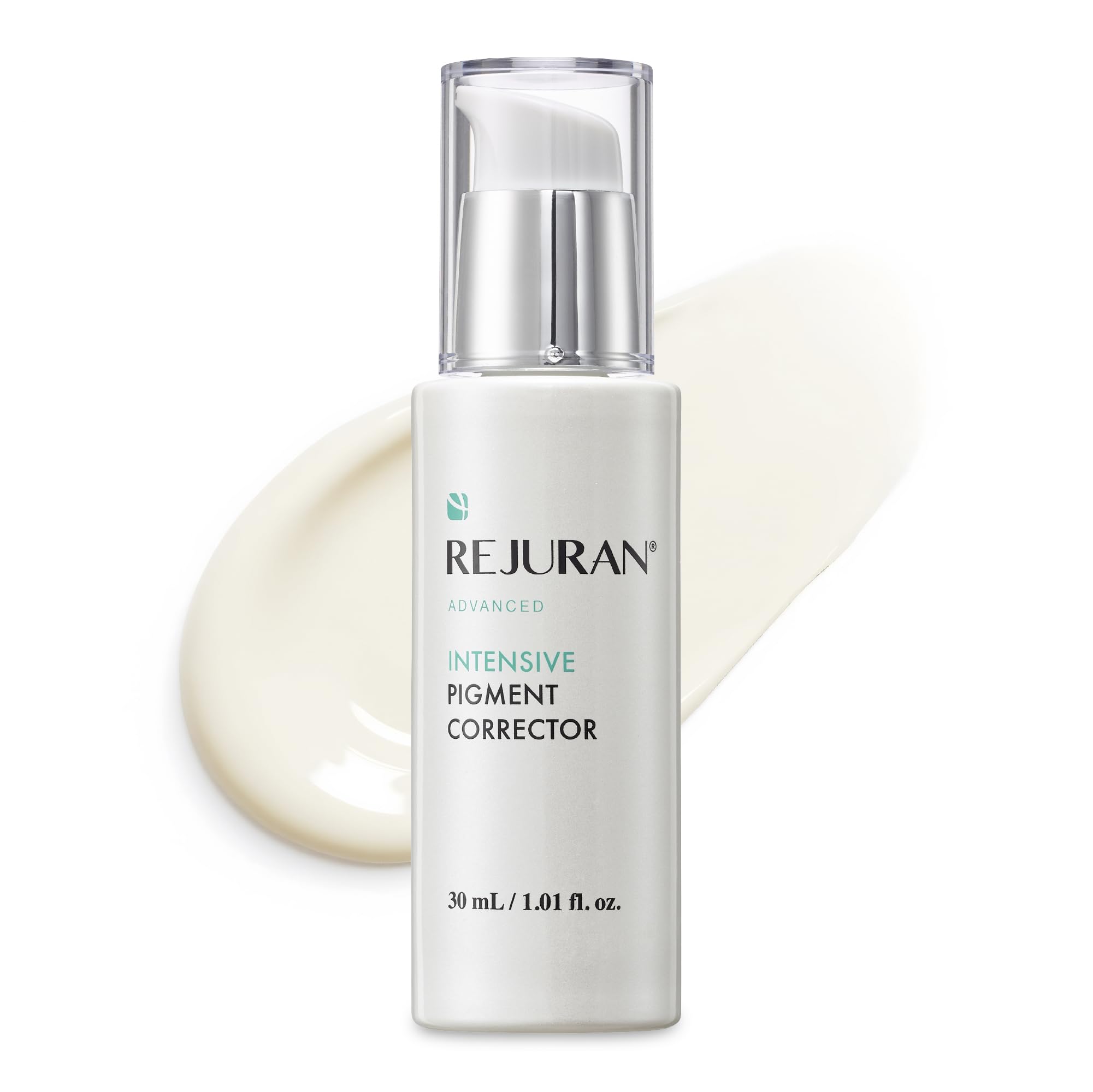Sérum REJURAN pigment visage en flacon, teinte du teint plus homogène et lumineux.