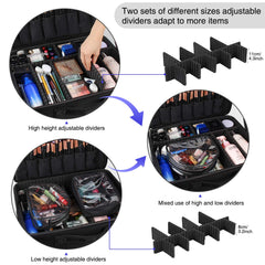 Relavel coffret maquillage extralarge: fermeture à double zip et attache au chariot.