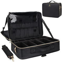 Relavel coffret maquillage professionnel 16,5 pouces avec compartiments organisés pour voyages.