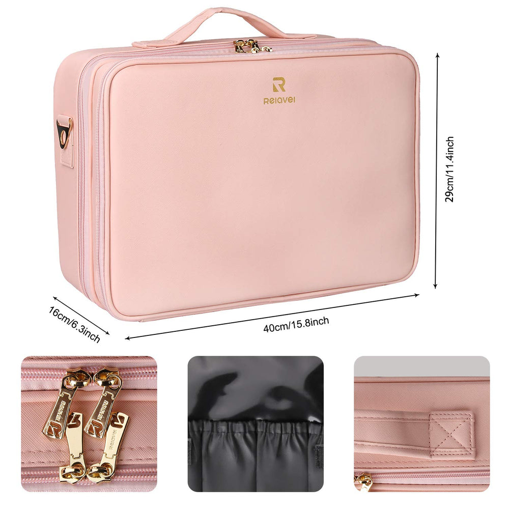 Relavel mallette maquillage en PU imperméable, durable en voyage.