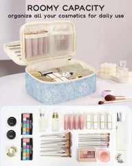 Relavel double-couche-maquillage: rangement sans effort grâce à six élastiques et grandes poches.