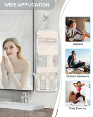 Relavel étui-douche suspendu bleu fleur, crochet pivotant à 360 degrés pour fixation facile.