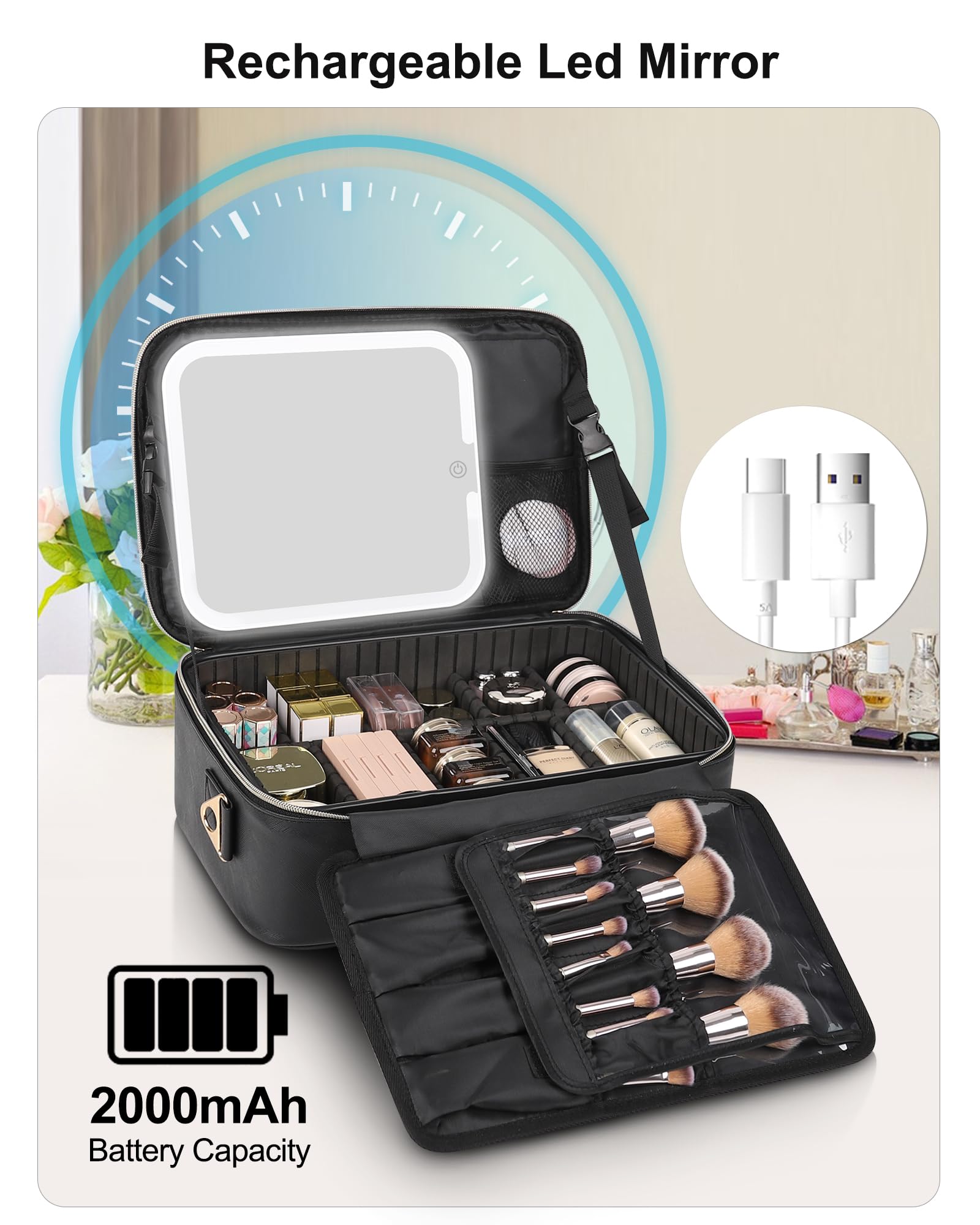 Relavel étui maquillage étanche protège les produits en voyage