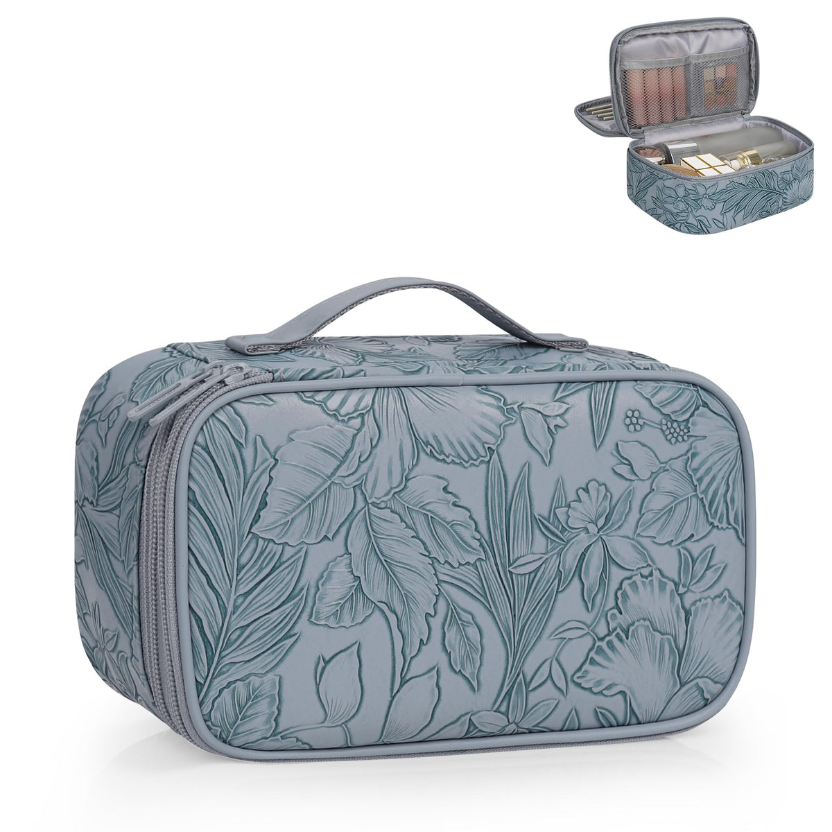 Relavel Flora Butterfly Trousse maquillage rose, vue avant, compacte et pratique.