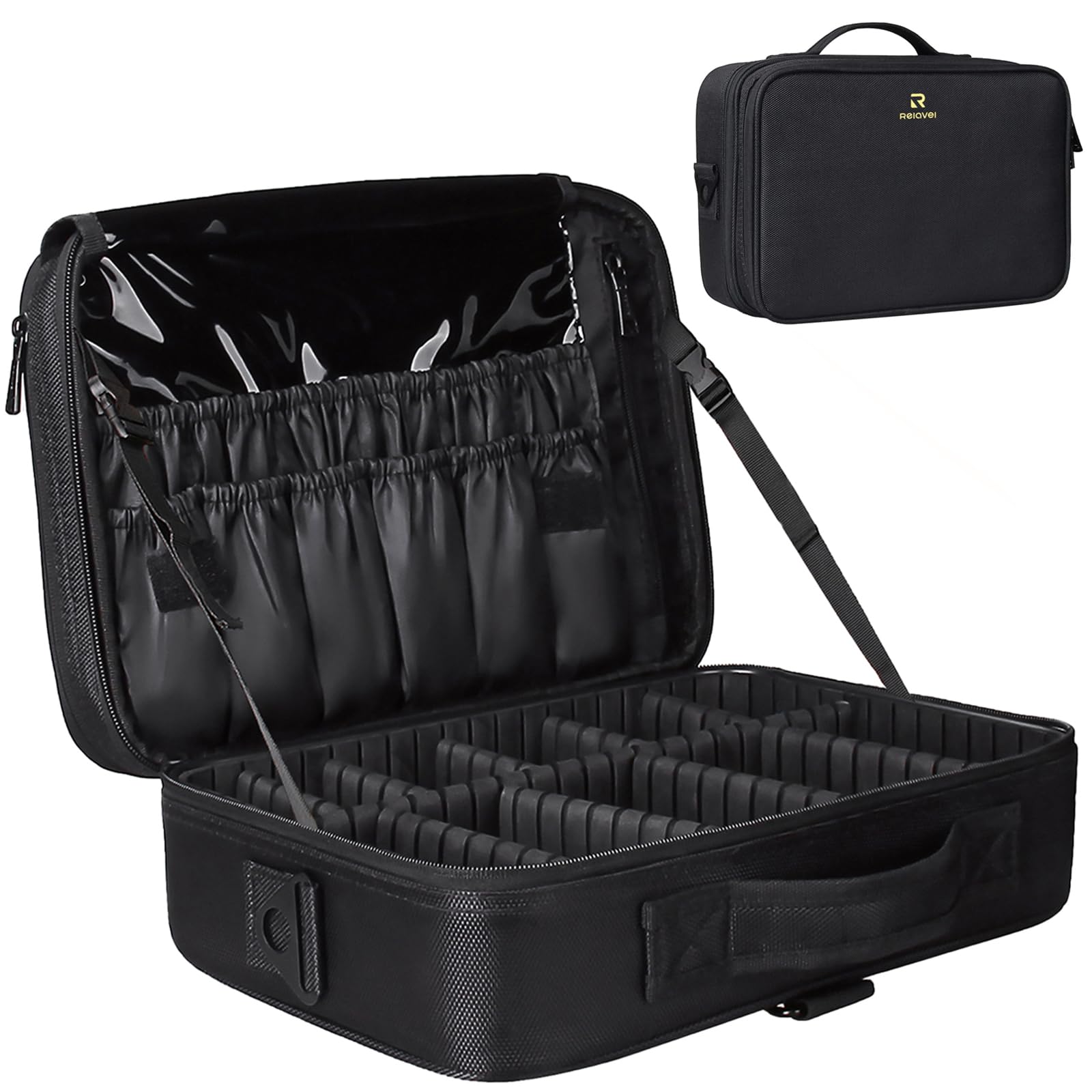 Relavel mallette maquillage voyage - extérieur robuste et léger pour le transport