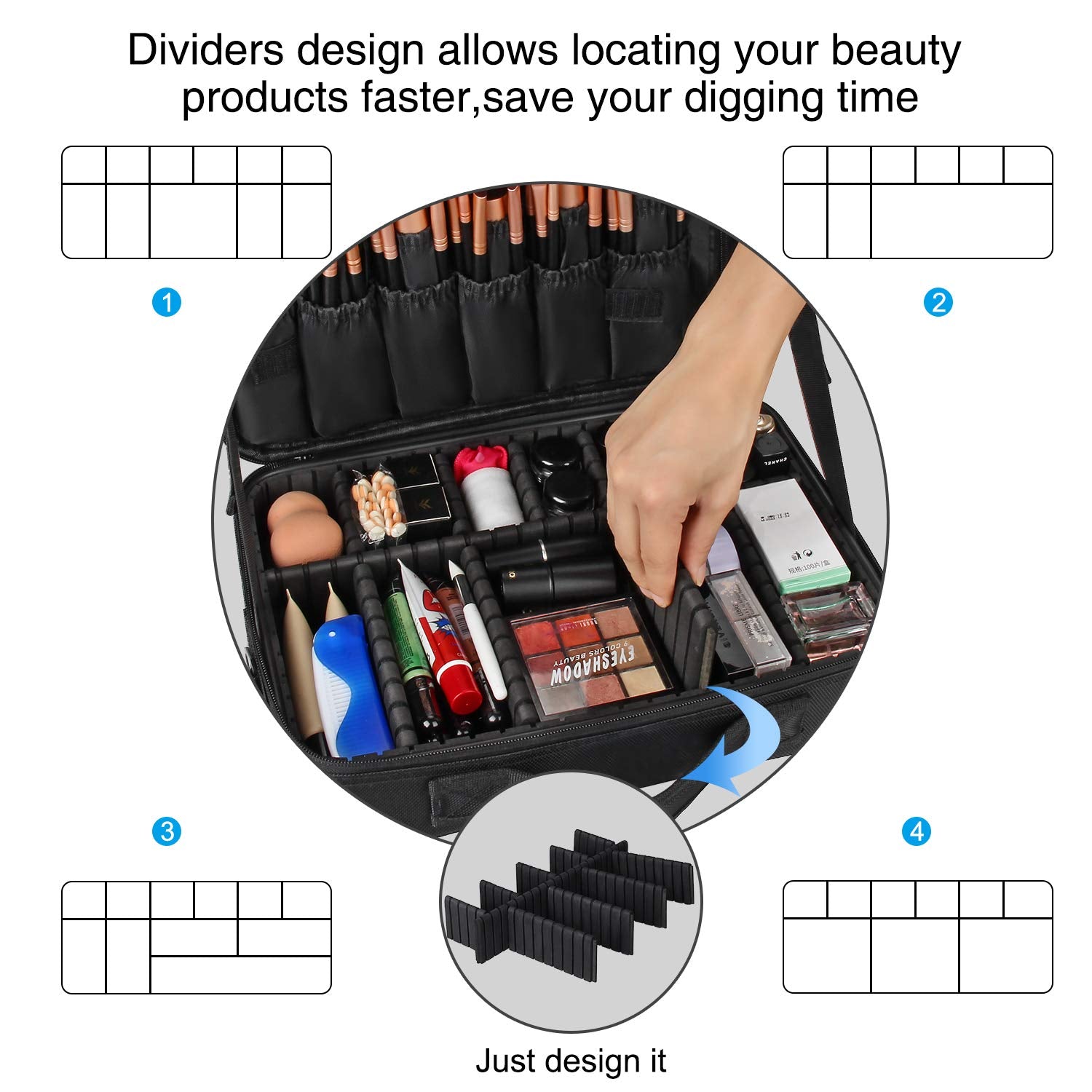 Relavel mallette maquillage voyage - poignée de transport pratique