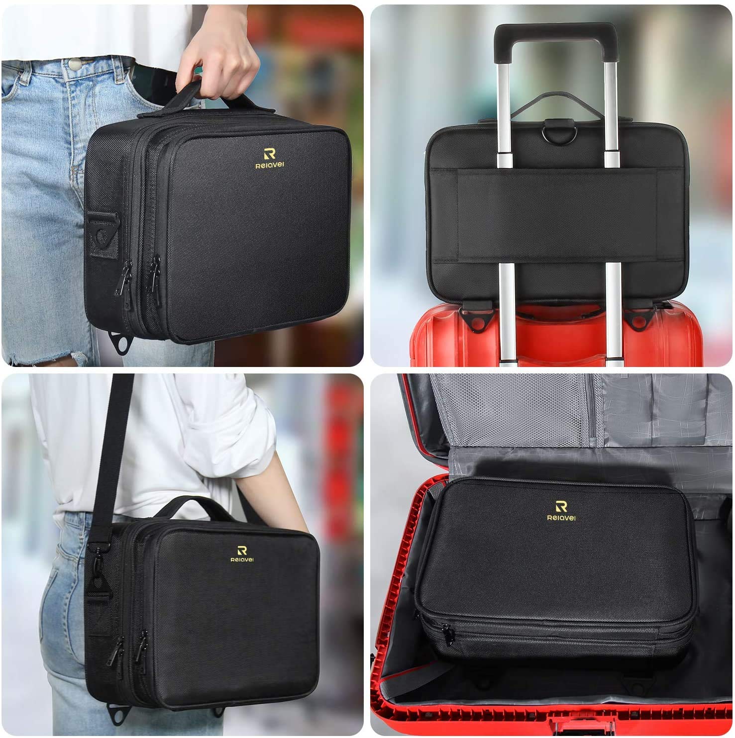 Relavel mallette maquillage voyage - rangements intérieurs modulables