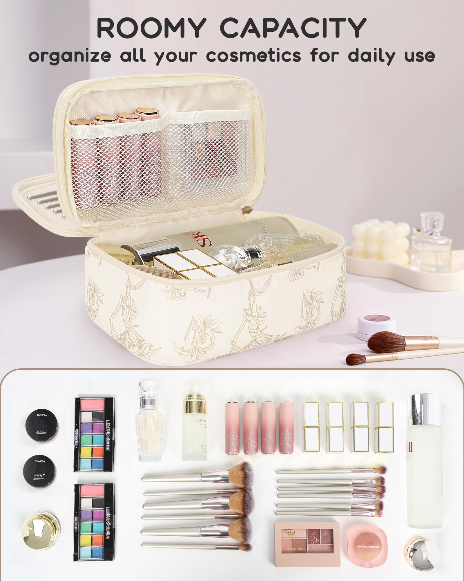 Relavel organiseur accessoires soins, poches mailles et rangements sécurisés.