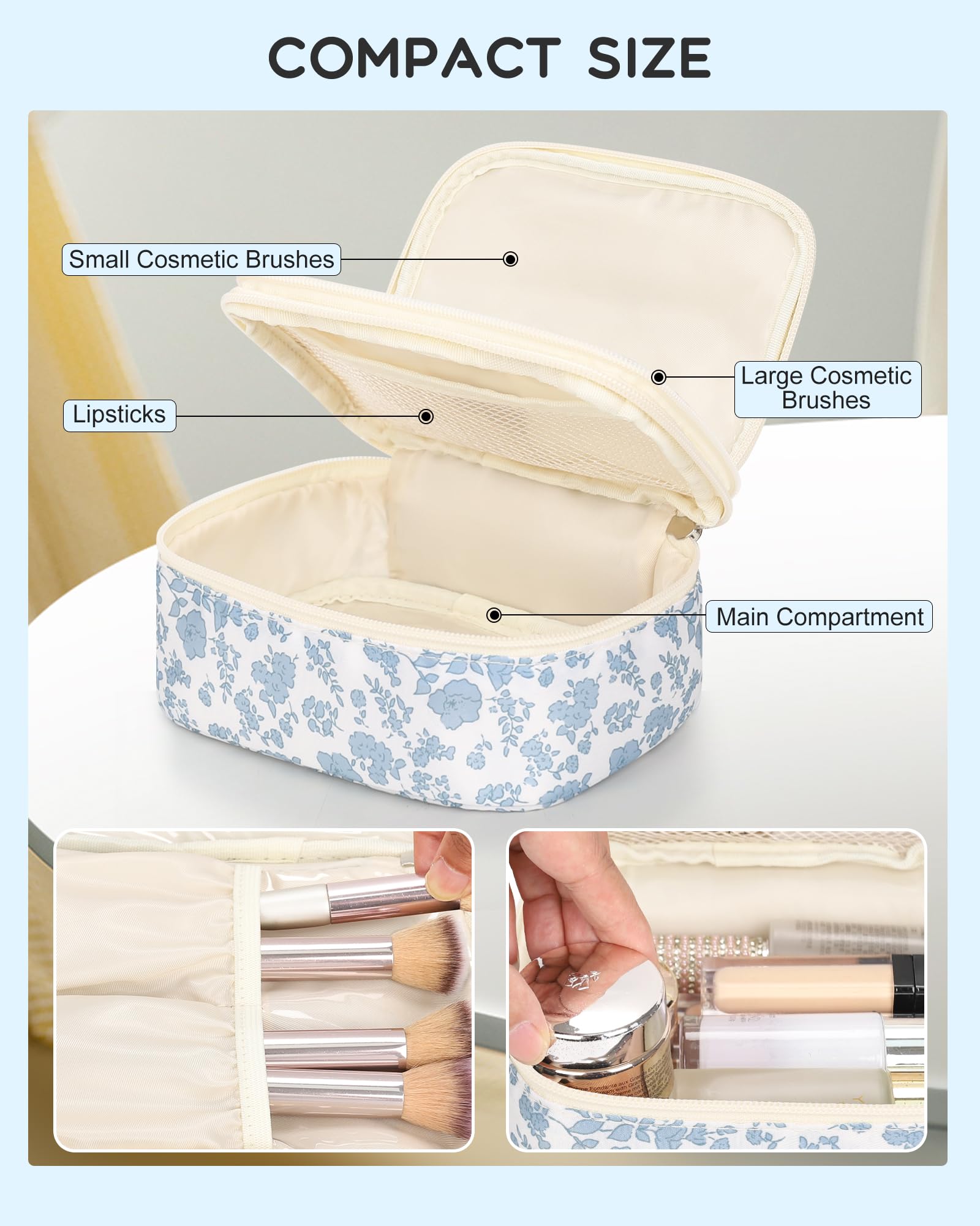 Relavel organiseur double couche avec poche filet et grand compartiment pour accessoires.