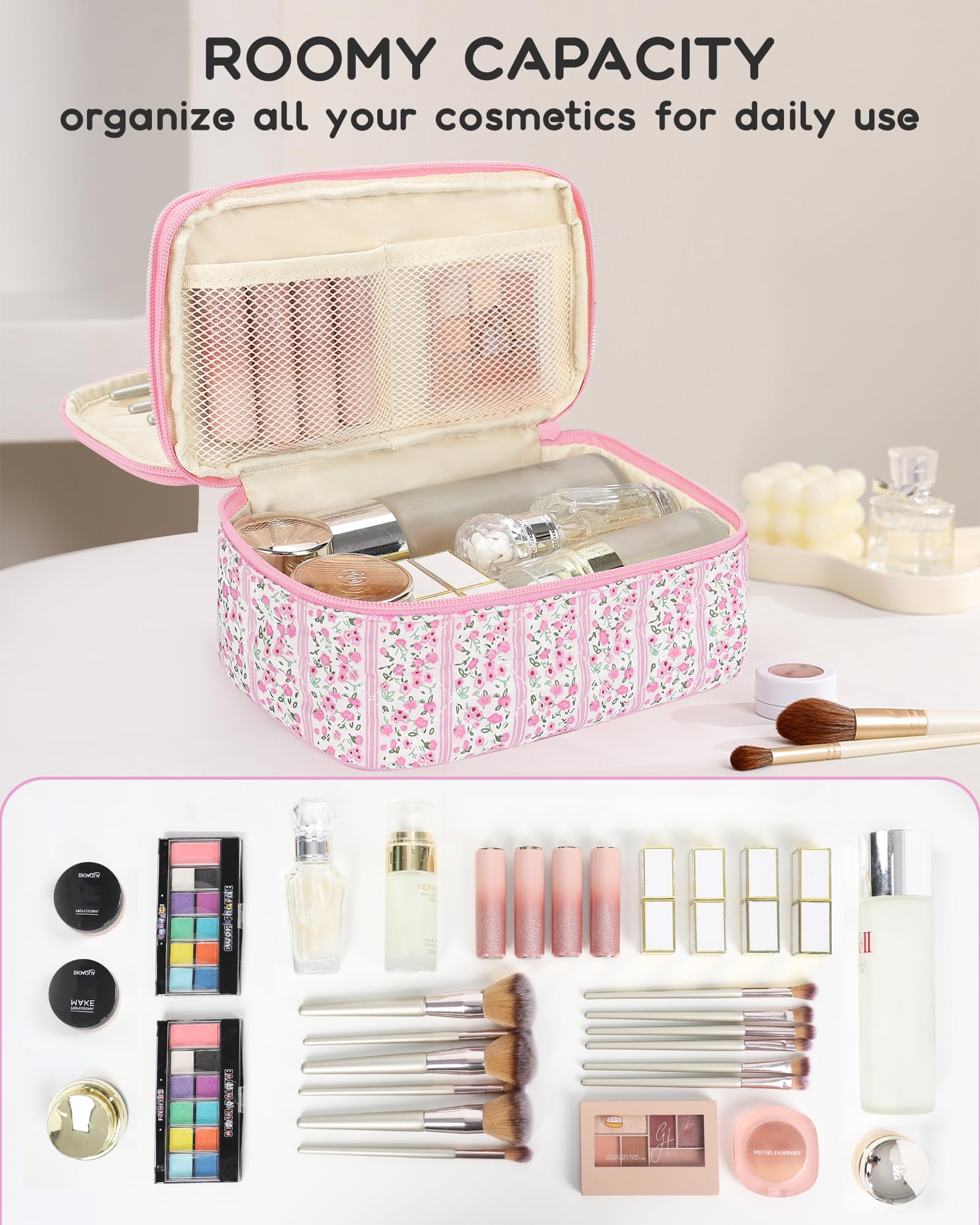 Relavel pochette maquillage rose extension et rangement quotidien