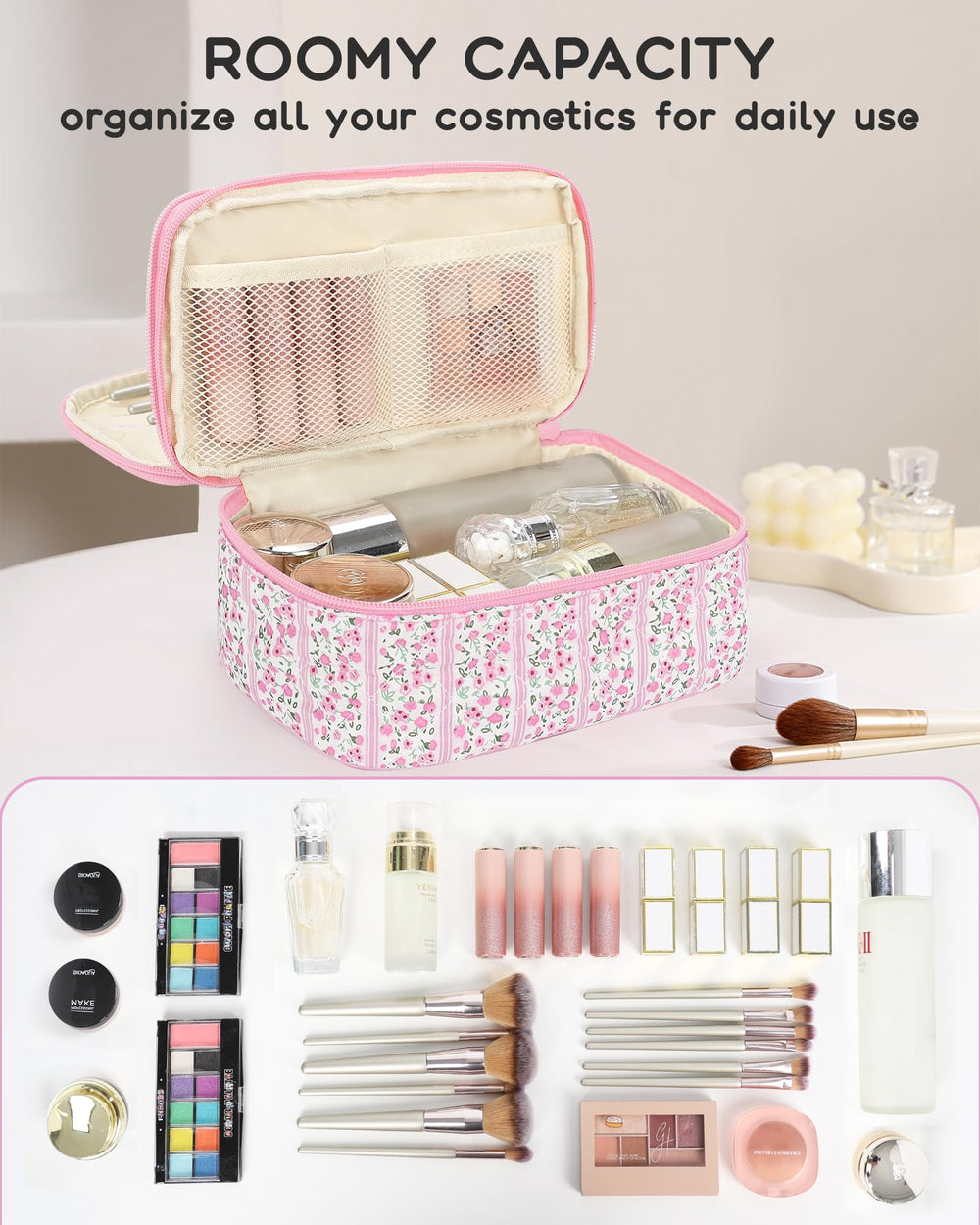 Relavel pochette maquillage rose extension et rangement quotidien