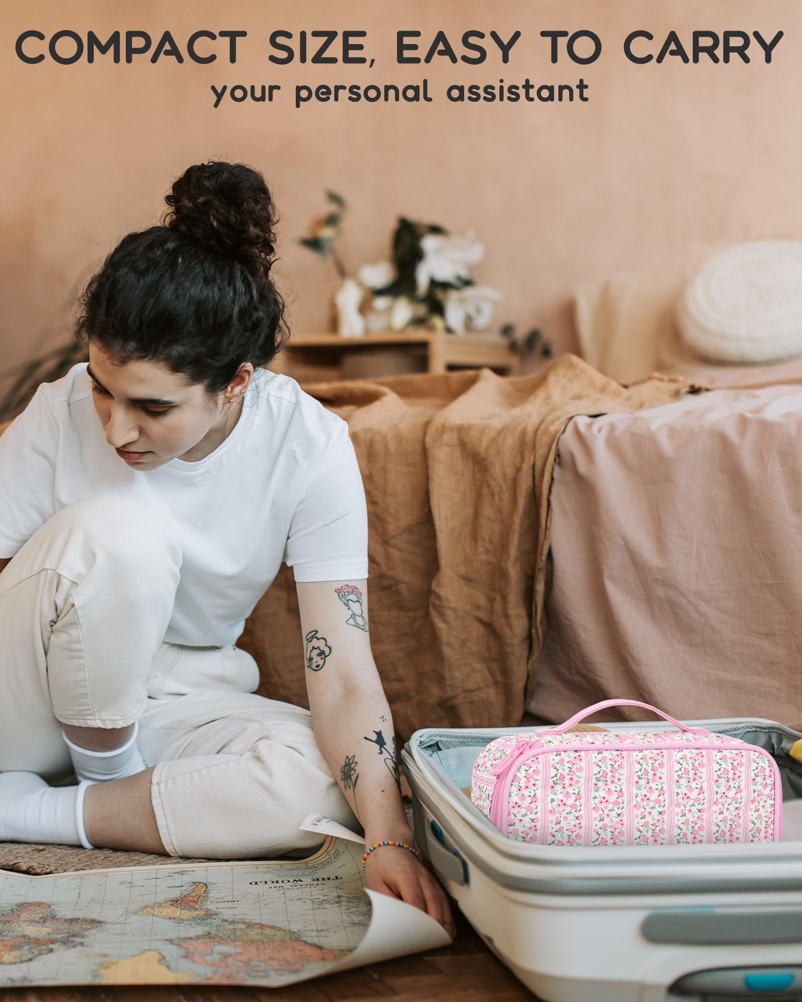 Relavel pochette maquillage rose cadeau élégant et pratique pour femmes