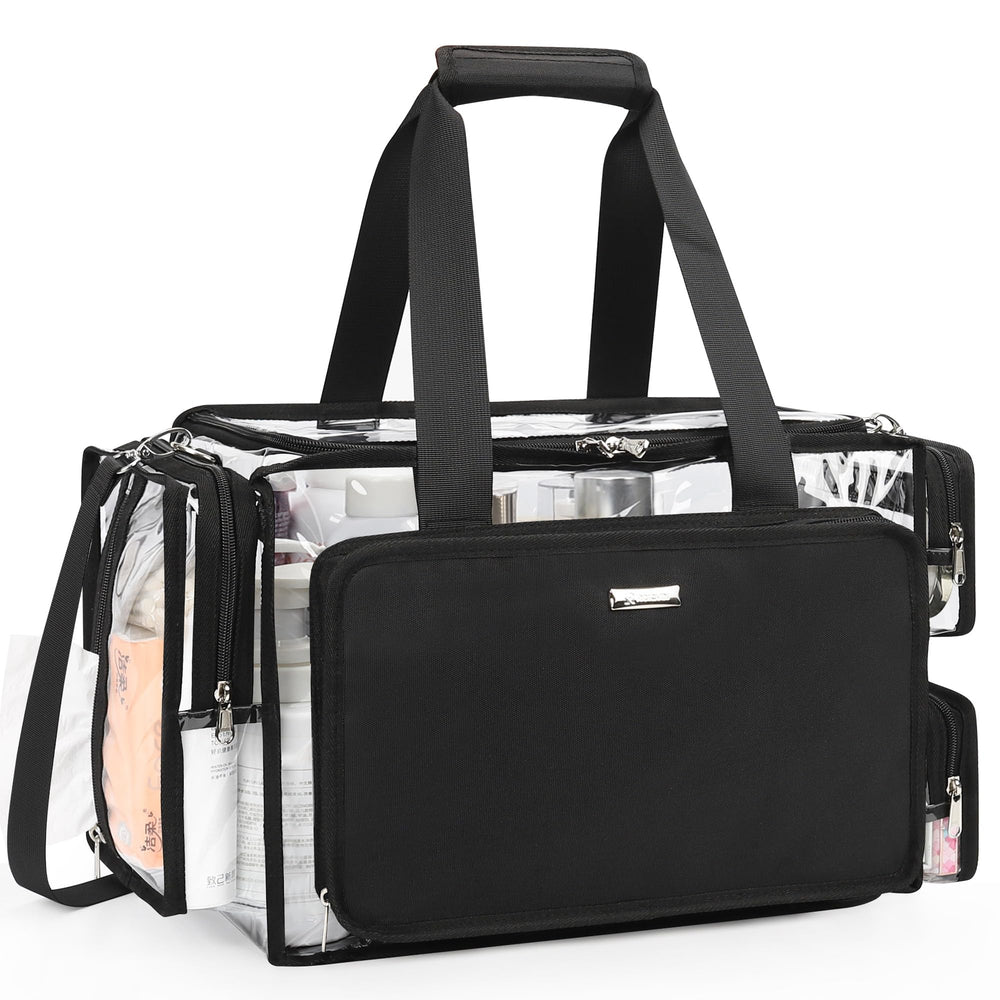 Relavel sac maquillage transparent grande capacité pour professionnels et voyageurs.