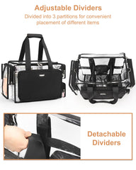 Relavel sac maquillage transparent en PVC durable et facile à nettoyer.
