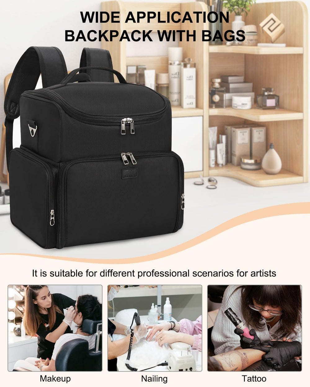 Relavel rangement polyvalent idéal pour professionnels multi-services beauté.