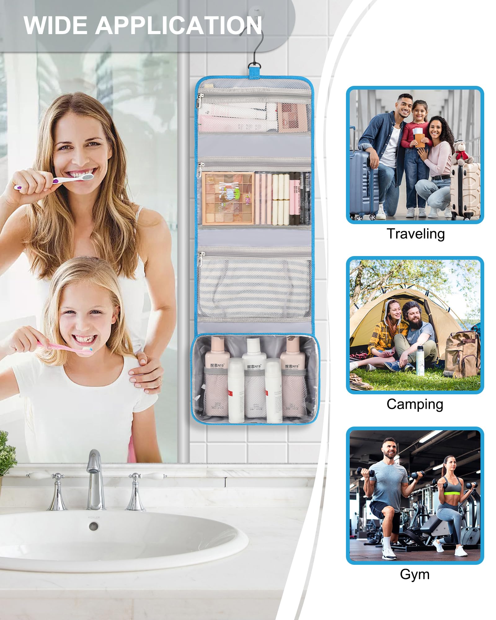 Relavel sac toilette pliable permet de gagner de l'espace.