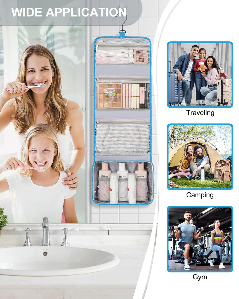 Relavel sac toilette pliable permet de gagner de l'espace.