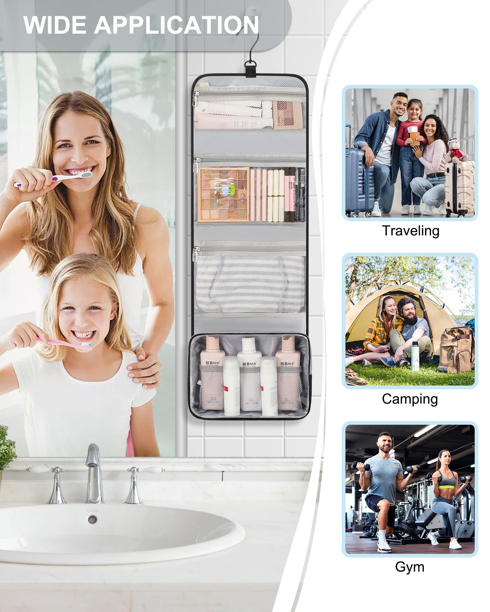 Relavel sac toilette polyvalent pour voyage et quotidien