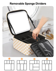 Relavel trousse maquillage avec diviseurs detachables pour rangement personalise