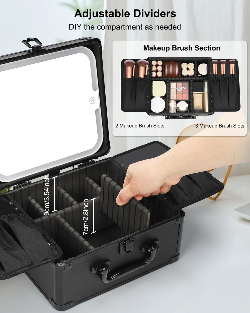 Relavel trousse maquillage diviseurs reglables facilitant lorganisation