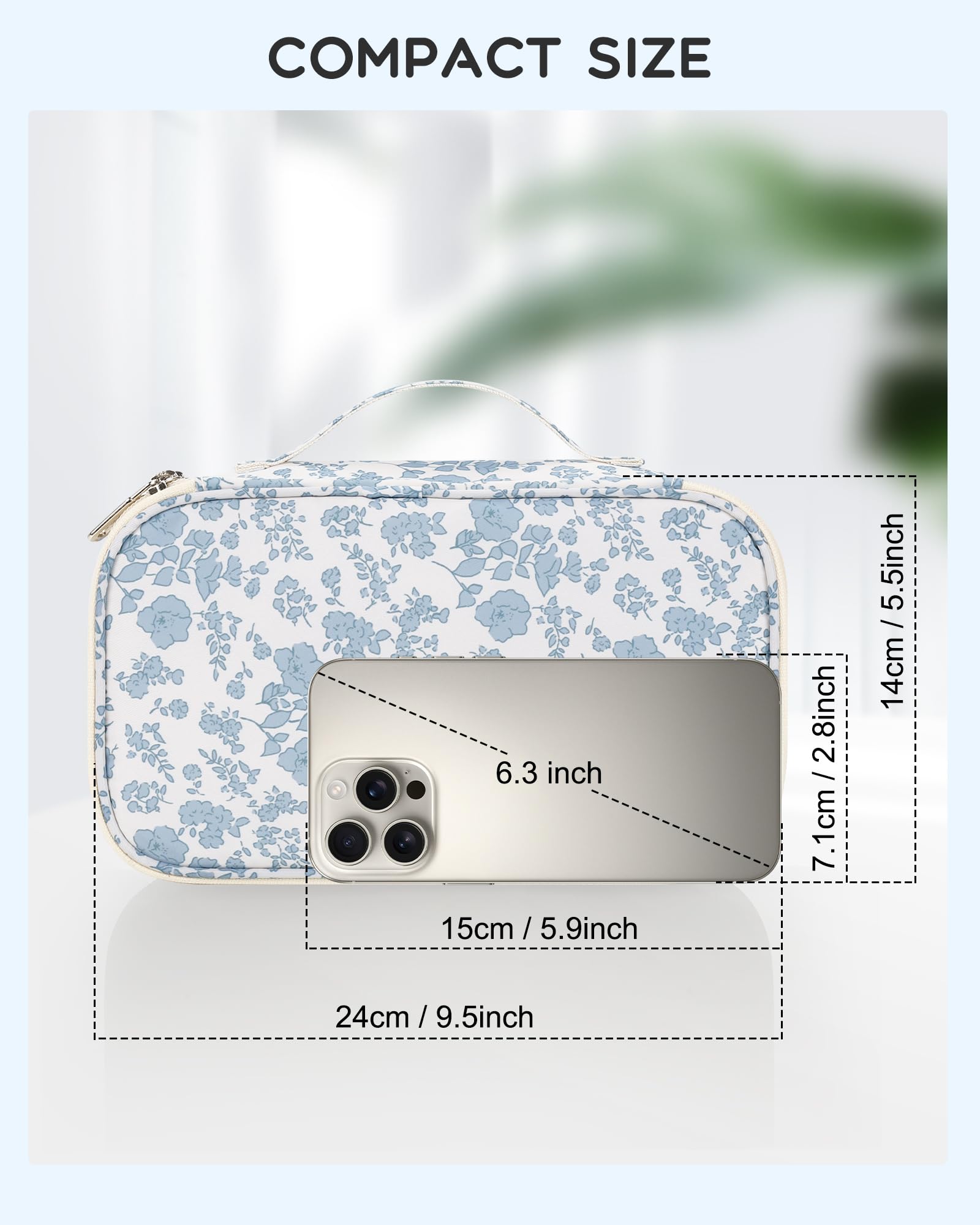 Relavel trousse maquillage double couche, séparation claire pour accessoires et maquillage