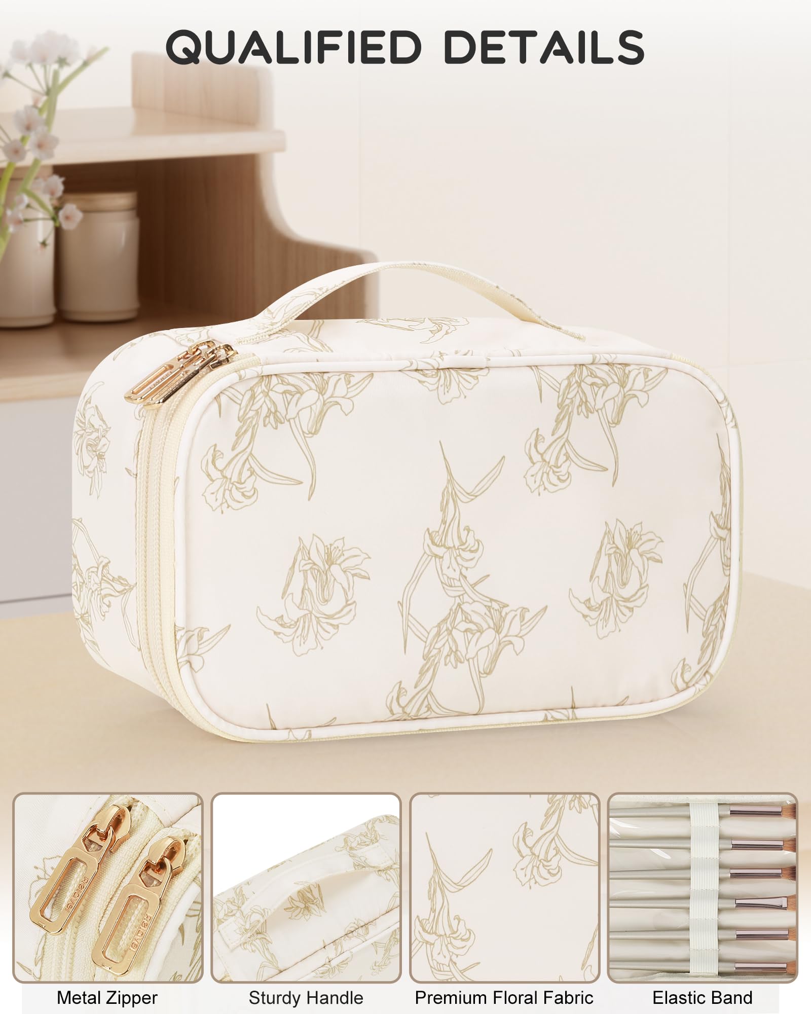 Relavel trousse-maquillage-double-couche, séparations pratiques pour accès rapide.