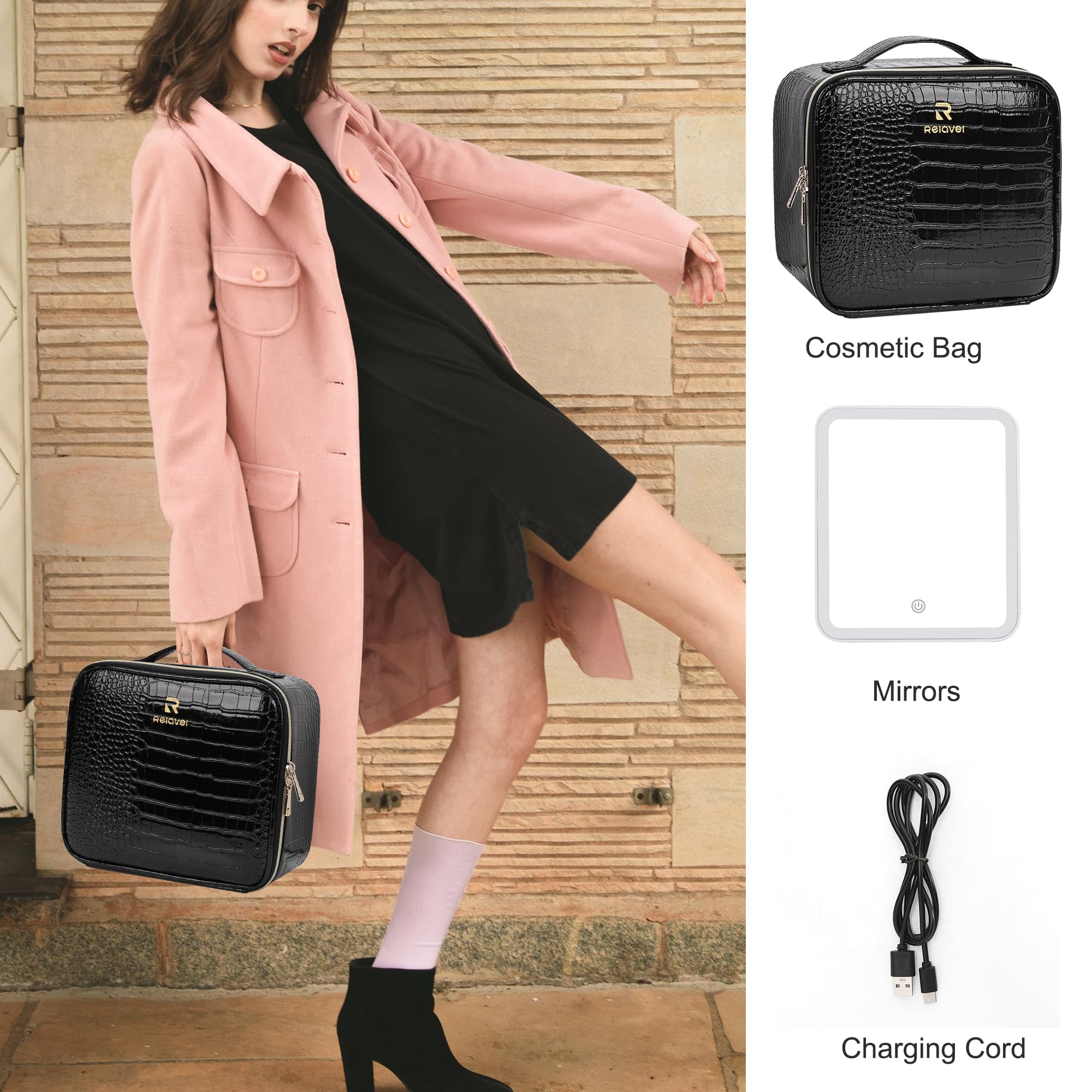 Relavel Trousse imperméable en cuir synthétique, protection lors des déplacements