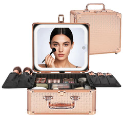 Relavel trousse maquillage avec miroir LED pour retouches en déplacement.