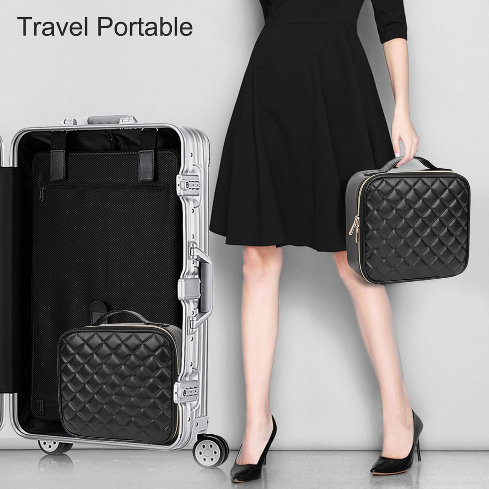Relavel Trousse maquillage pinceaux organisés dans leur compartiment dédié
