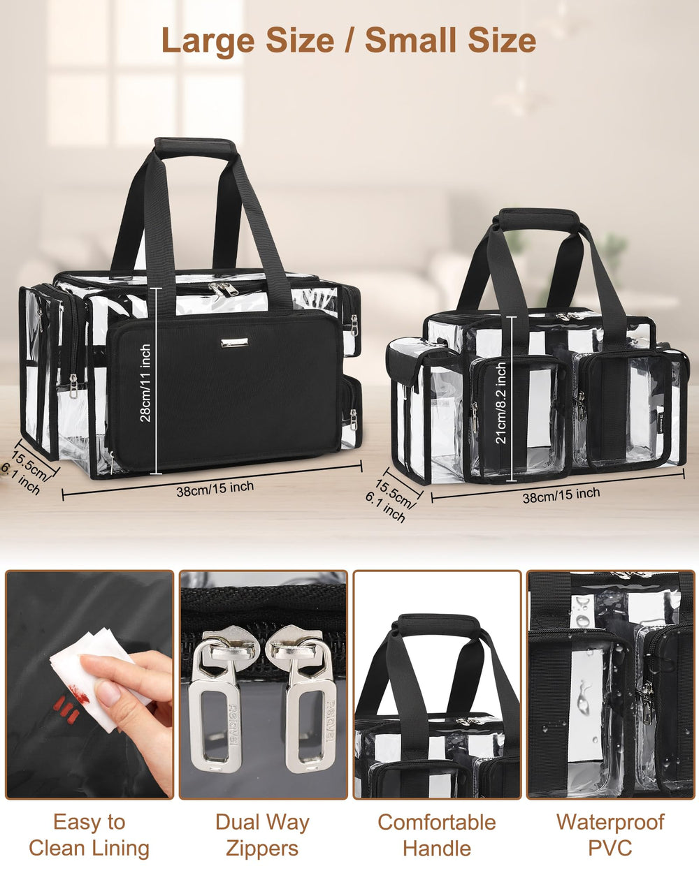 Relavel Trousse Maquillage Polyvalente pour usage quotidien et voyages.