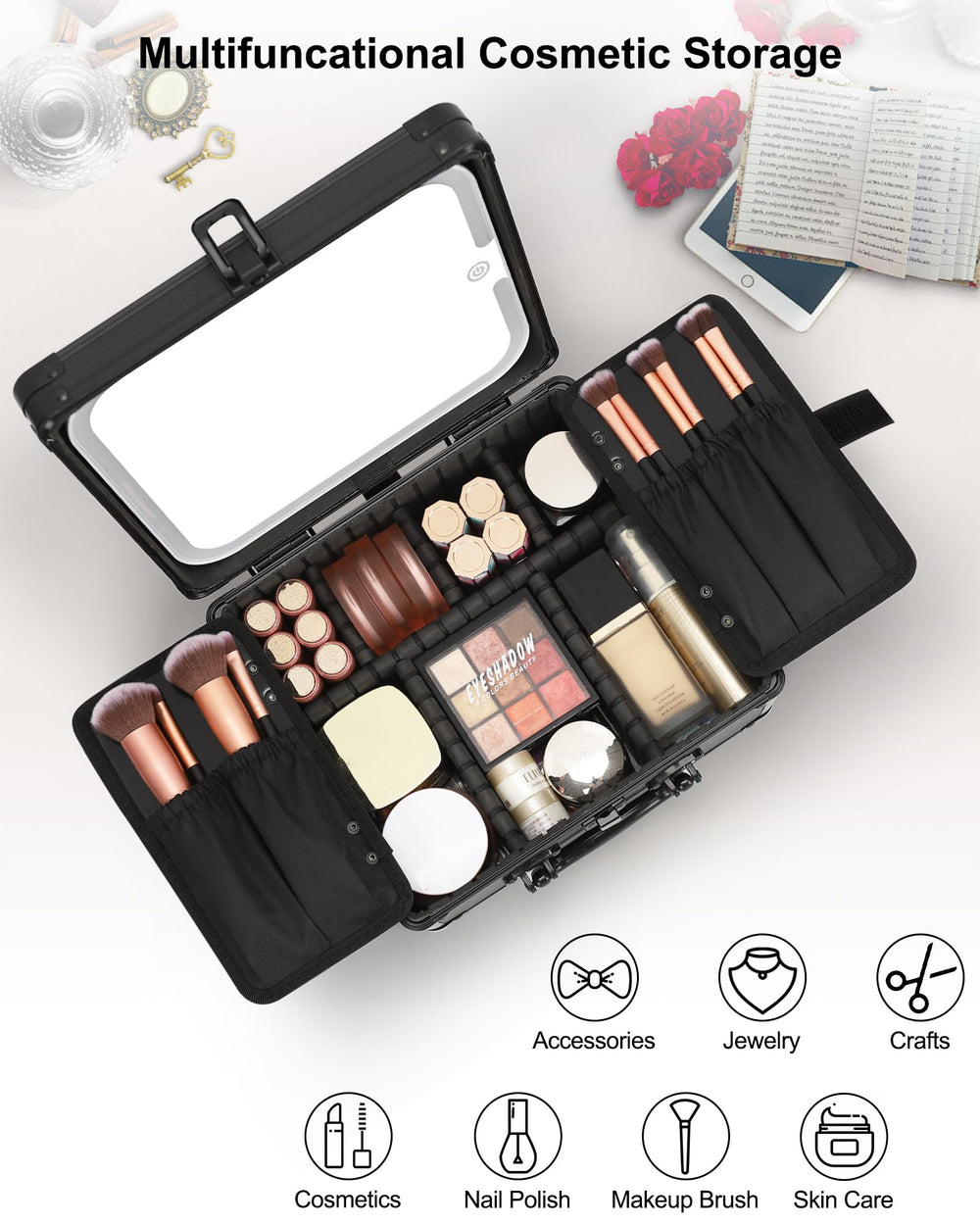 Relavel trousse maquillage rotation 360 degrés angle ajustable
