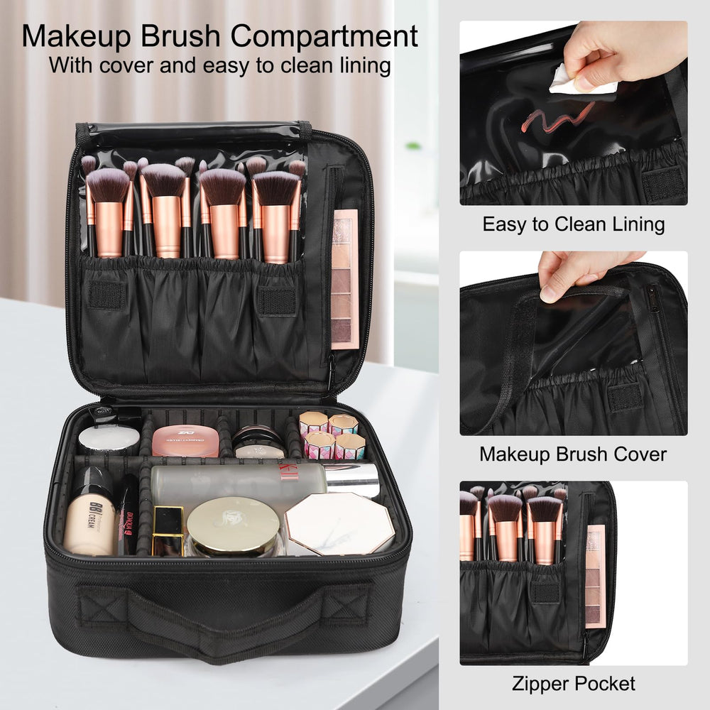 Relavel trousse maquillage voyage, intérieur imperméable et anti-choc, protection lors des trajets.